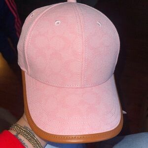 Coach Blush Pink and Brown Hat